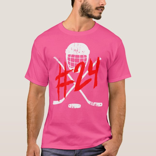 Hockey 24 Jersey Number T Shirt (Framsida)