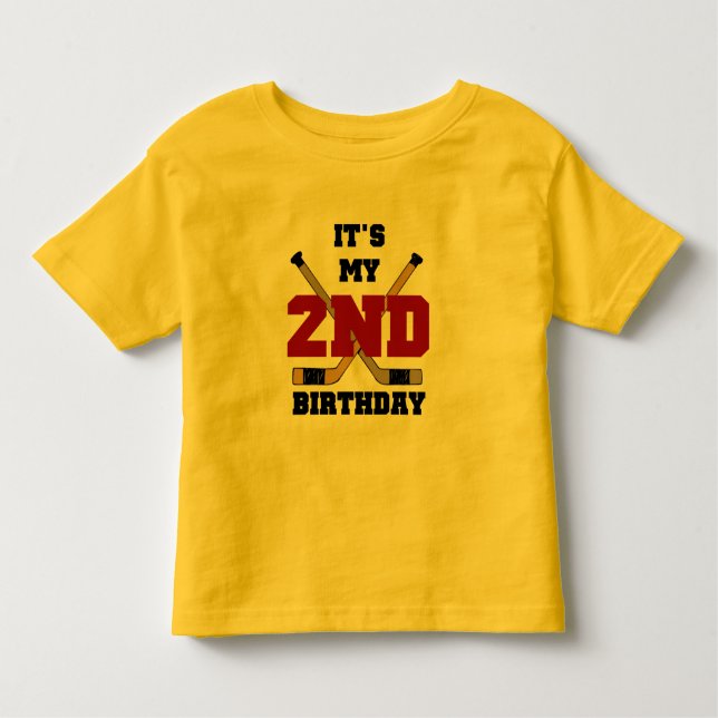Hockey 2nd Birthday T shirts och presenter (Framsida)