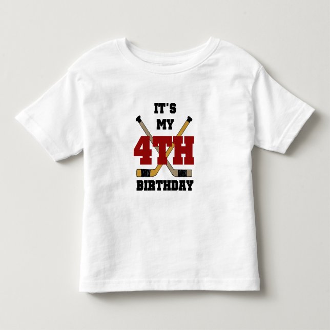 Hockey 4e födelsedagen Tshirts och presenter (Framsida)
