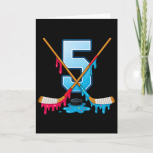 Hockey 5 år gammal glassdropp ungdom 5-års födelse kort