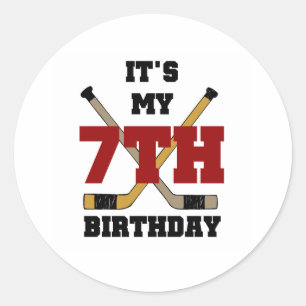 Hockey 7:e Birthday Runt Klistermärke