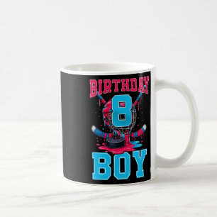 Hockey 8-årig glassdropp 8-års födelsedags pojke kaffemugg