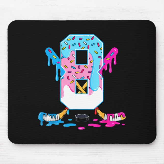 Hockey 8 Years Old Ice Cream Drip 8th Birthday Kid Musmatta (Framsidan)