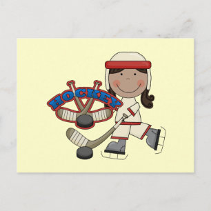 HOCKEY - African American Girl Tshirts and Gifts Vykort