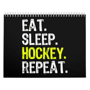 Hockey Älskare Ät, viloläge, hjullåk och uppr Kalender