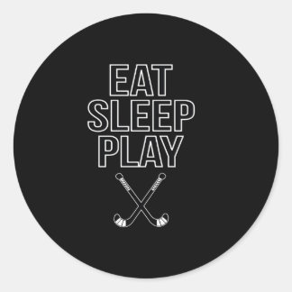 Hockey Älskare | Ät, viloläge och Play Hockey Runt Klistermärke