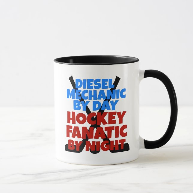 Hockey Älskare Diesel Mechanic Mugg (Höger)