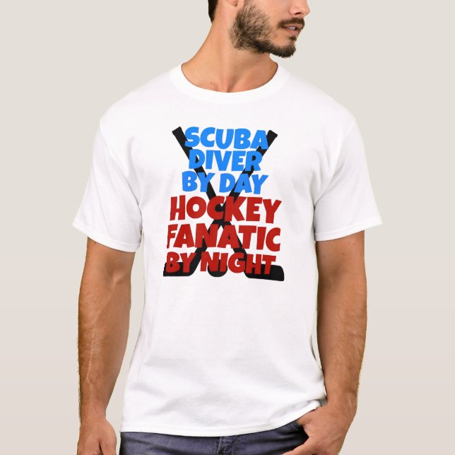 Hockey Älskare Scuba Diver Tee (Framsida)