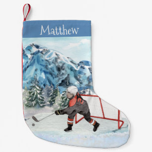 Hockey Älskare Snö Personlig Ice Liten Julstrumpa