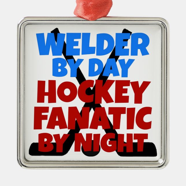 Hockey Älskare Welder Julgransprydnad Metall (Framsidan)