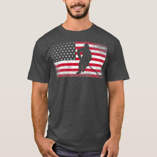 Hockey American Flagga 4:e juli Patriotic USA T Shirt