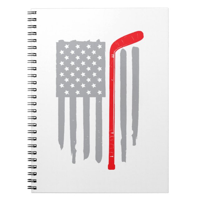Hockey American flagga Anteckningsbok (Framsidan)