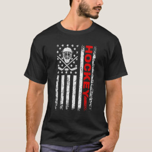 Hockey American Flagga Coola Ice Hockey Player Man T Shirt