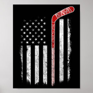 Hockey American Flagga Hockey Flagga Poster
