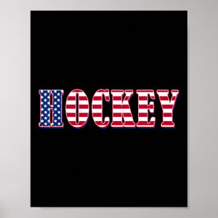 Hockey American Flagga - Hockey Poster
