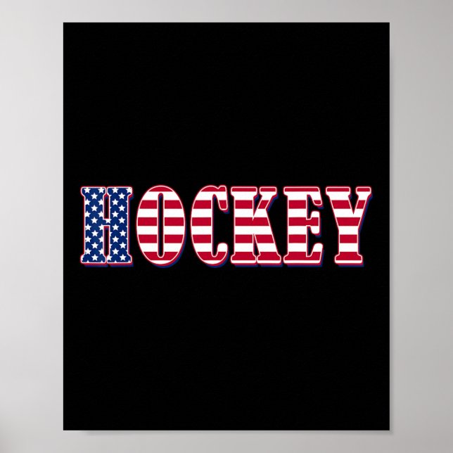 Hockey American Flagga - Hockey Poster (Framsidan)