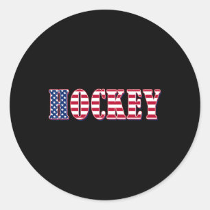 Hockey American Flagga - Hockey Runt Klistermärke