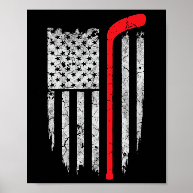 Hockey American Flagga Hockey Tee Ice Hockey Playe Poster (Framsidan)
