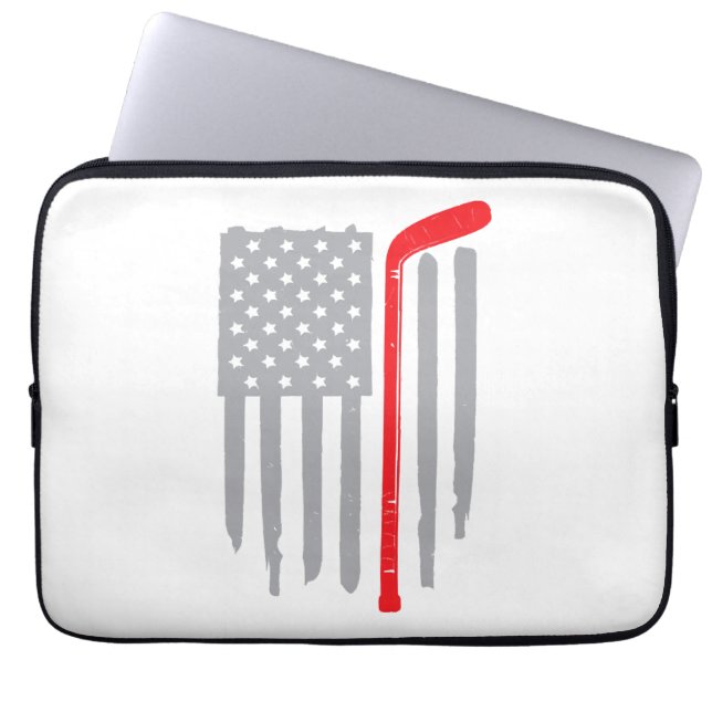 Hockey American flagga Laptop Fodral (Framsidan)