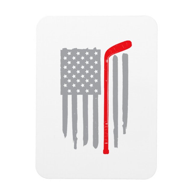 Hockey American flagga Magnet (Vertikal)