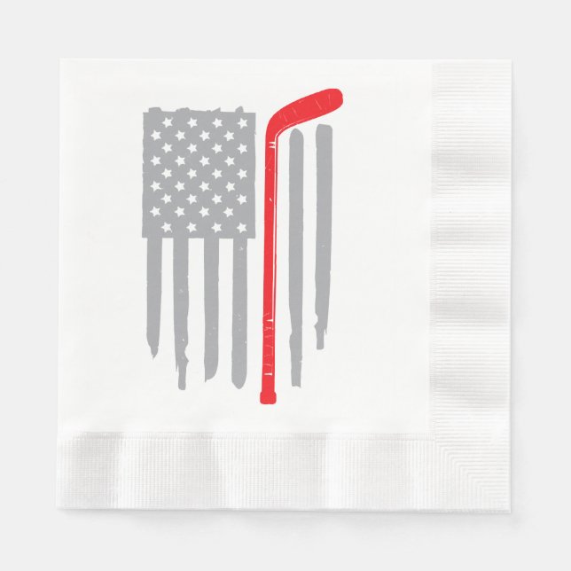 Hockey American flagga Pappersservett (Framsidan)