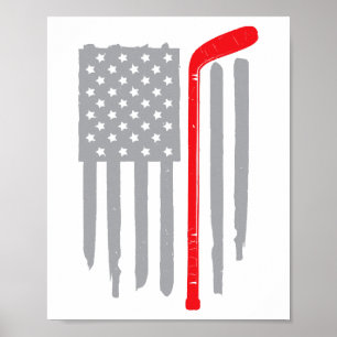 Hockey American flagga Poster