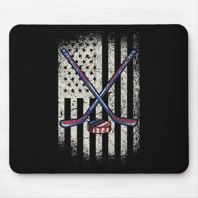 Hockey American Flagga - Usa Ice Hockey Musmatta (Framsidan)