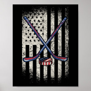 Hockey American Flagga - Usa Ice Hockey Poster