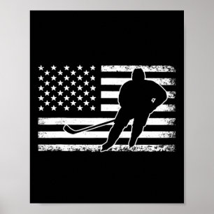Hockey American USA flagga Ice Hockey Player Manar Poster