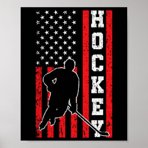 Hockey American USA flagga Manar Boys 4:e juli Hoc Poster
