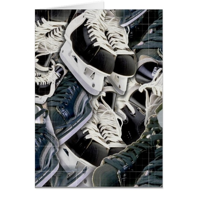 Hockey. another kryddar, en annan bruten pinne hälsningskort (Framsidan)