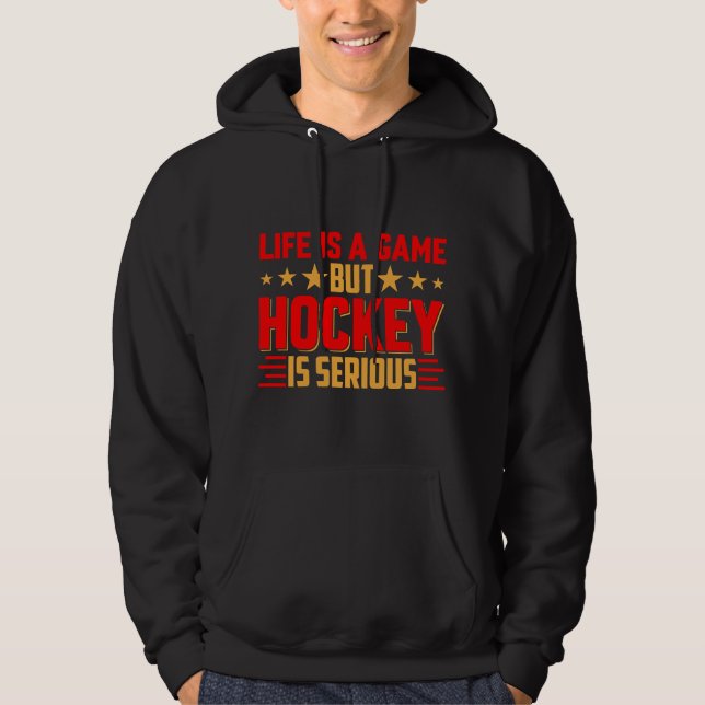 Hockey är allvarlig hoodie (Framsida)