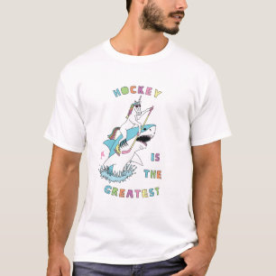 Hockey är den Underbarare Unicorn Riding Underbar T Shirt