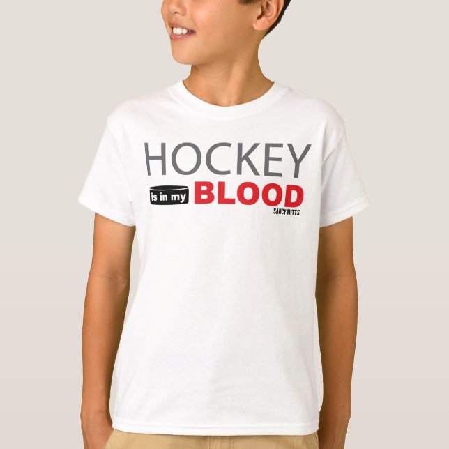 Hockey är i min blood Youth Hockey Tee (Framsida)