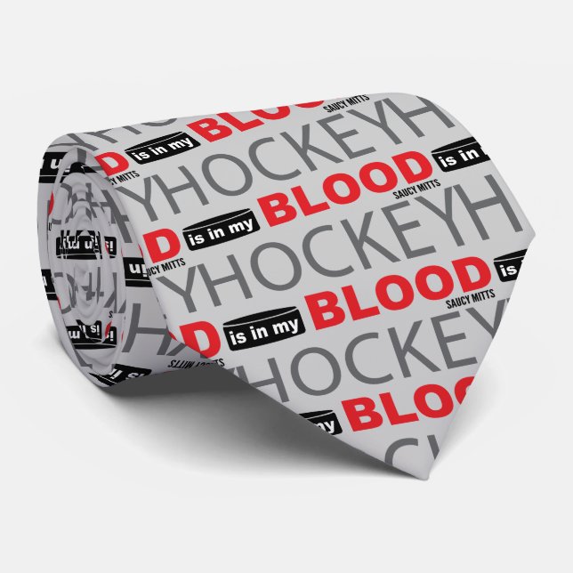Hockey är i mitt blod slips (Rullad)