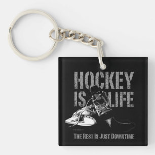 Hockey är Life Keychain