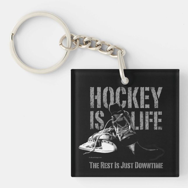 Hockey är Life Keychain (Framsidan)