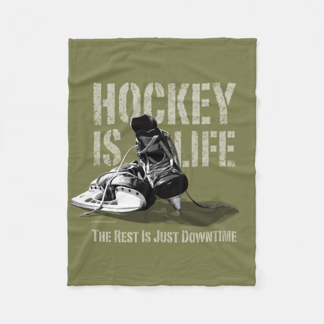 Hockey är liv fleecefilt (Framsidan)