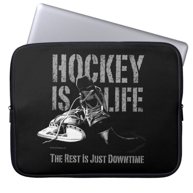 Hockey är liv laptop fodral (Framsidan)