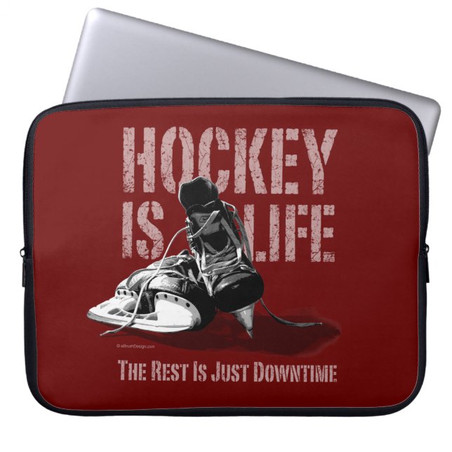 Hockey är liv laptop sleeve (Framsidan)