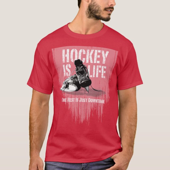 Hockey är liv t shirt (Framsida)
