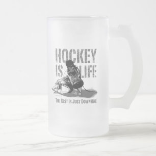 Hockey är livet frostat ölglas
