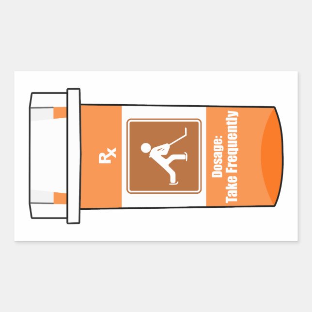 Hockey är min drog rektangulärt klistermärke (Framsida)