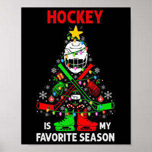 Hockey är min favorit säsong julgran utrustning poster