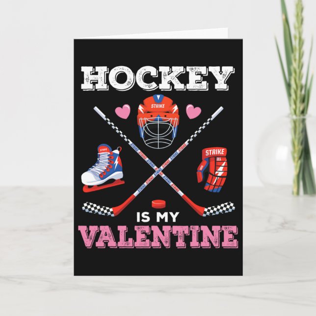 Hockey är min valentin rolig hockey valentin dag kort (Framsida)