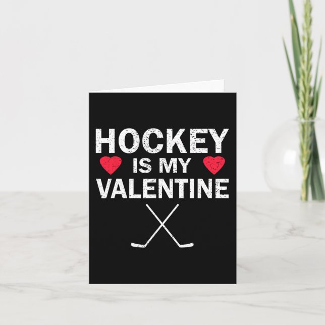 Hockey är min valentine kul humor fans  kort (Framsida)