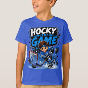 Hockey är mitt spel Sött Kawaii-barnsportdesign T Shirt