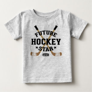 Hockey Baby Future Hockey Star Player Brown Sticks T Shirt