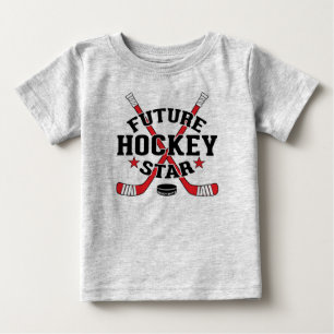 Hockey Baby Future Hockey Star Red Hockey Sticks T Shirt