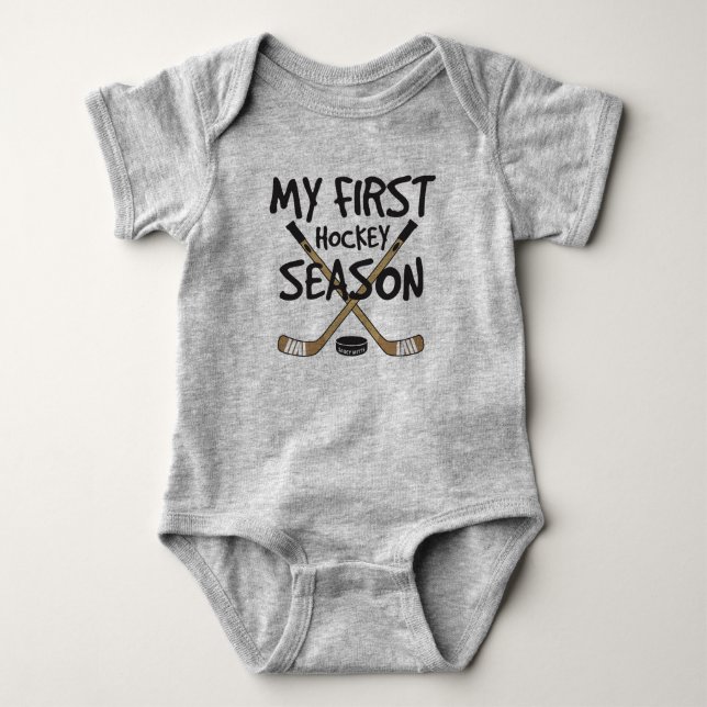 Hockey Baby My First Hockey Season Hockey Sticks T Shirt (Framsida)